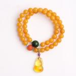 Fashion Jewelry Natural Round Bead Stone Natur Orange Yellow Amber Crystal
