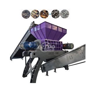 China Intelligent Auto Waste Textile Shredding Machine Fabric Shredder Machine Industrial Double Shaft Shredder factory