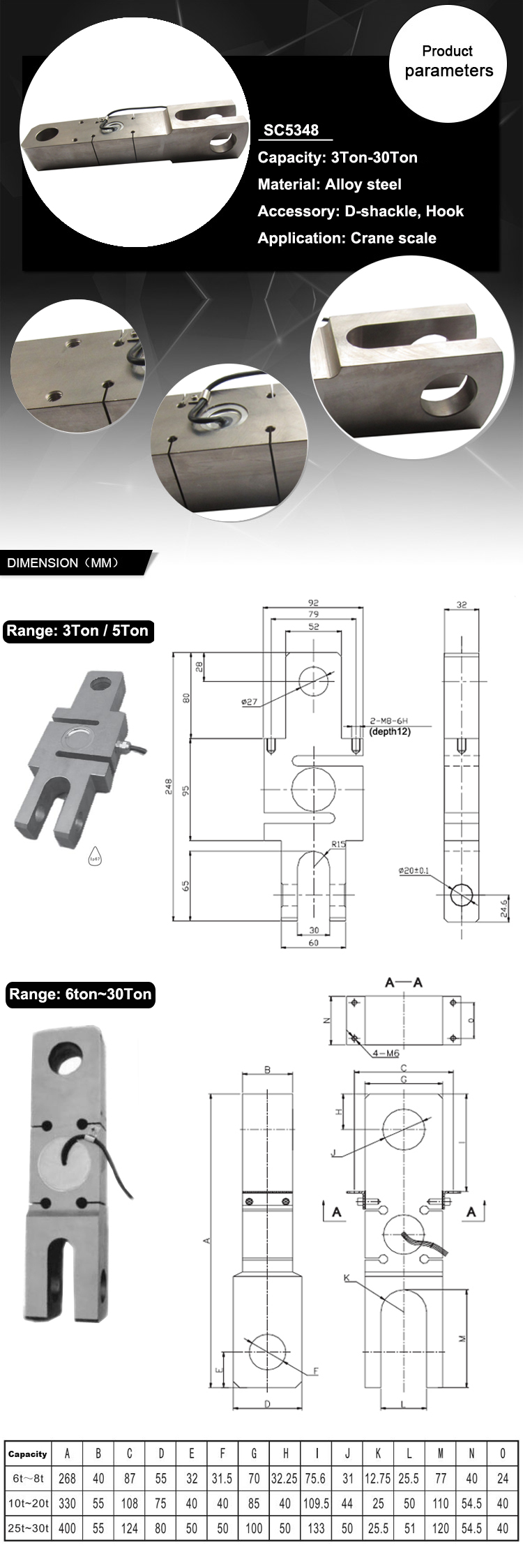 Crane Scale load cell 5 ton 10 ton 20 ton 30 ton