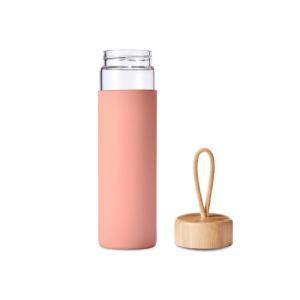 China 400ml High Borosilicate Glass Tea Bottles Flask With Protective Sleeve factory