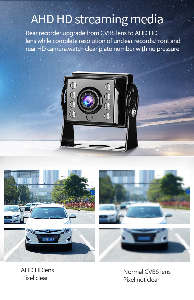 Dual HD1080P 7 Inch 6G Lens Car Dashboard Camera Gravity Sensor