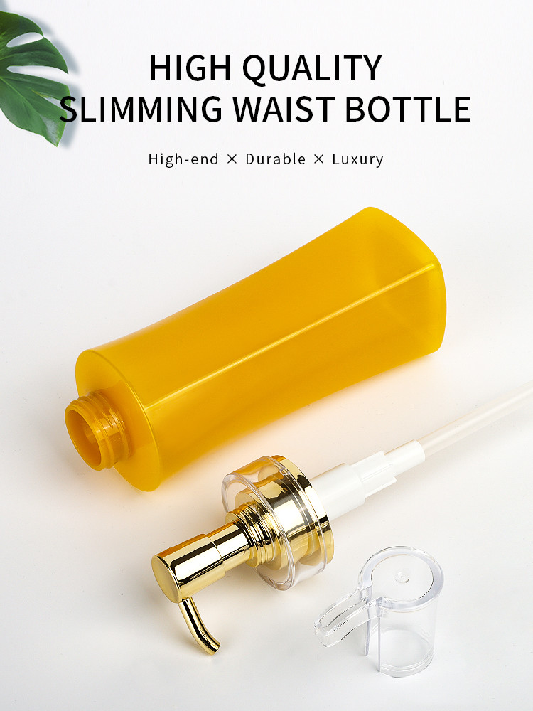 Plastic Amber Soap Foam Pump Yellow Shampoo Bottle With Three Different Pump