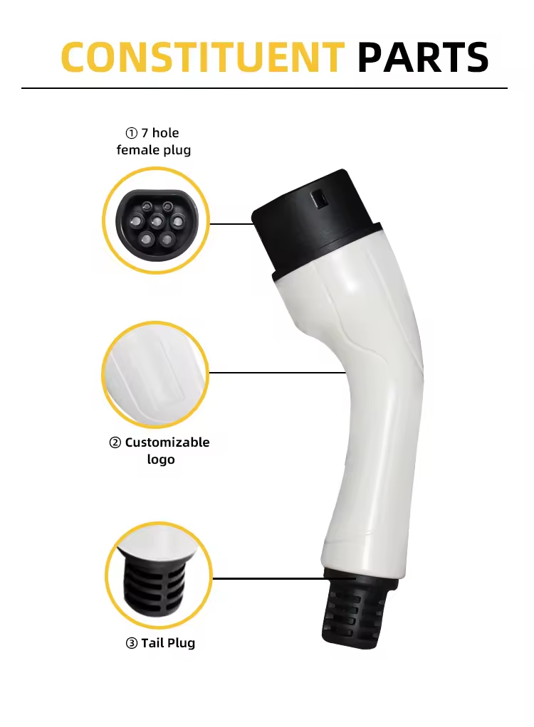 16A AC Type 2 Extension Charging Cable for Electric Car and Rated Current 16A and Purpose Retrofit/Upgrade and Length 16ft