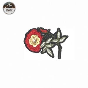China Rose Flower Embroidery Patch Applique Fabric Iorn On Clothes Dress T-Shirt Decorate Accessory Diy Patchwork Stick#C10001 factory