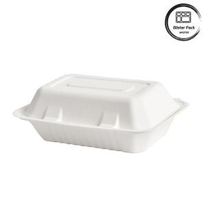 China PFAS Free Compostable Clamshell Lunch Box Fuling Biodegradable Bagasse Pulp Fast Food factory