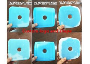 China Custom Blue Hard Plastic Ice Packs For Food 12.2 * 12.2 * 1.2cm factory