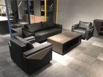 Versatile Office Reception Sofa , Sleek Leather Reception Sofa