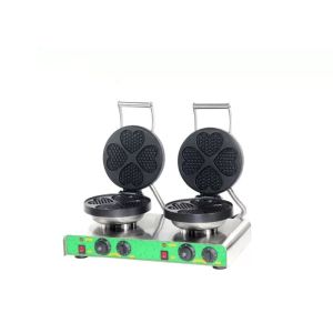 China Table Top Auxiliary Kitchen Equipment Heart Shape Double Waffle Maker factory