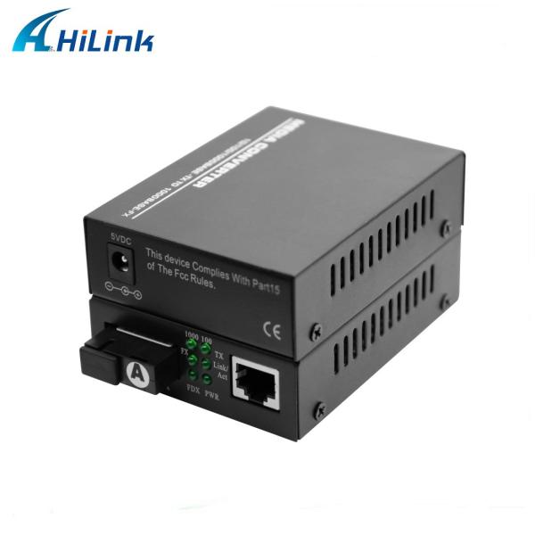80KM SC Fiber Media Converter 10/100/1000M Tx To 1X1000M Fx Single Mode Single