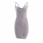 Customized Elegant Girls Dress Flash Suspender Women Sexy off Shoulder Party