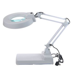 China Foldable Arm Led Magnifying Lamp Round Desk Mounted Magnifying Lamp on sale
