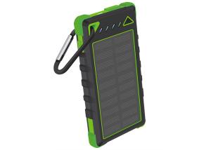 China Green Solar Powered Portable Charger Water Resistance With 2 Usb Output Ports factory