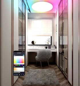 China 36w Multicolor Smart LED Panel Light Rgb Music Intelligent Dimmable Lamp factory