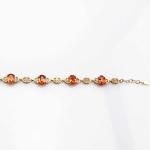 18k Rose Gold Plated 925 Silver Link Garnet Tennis Bracelet(H07)