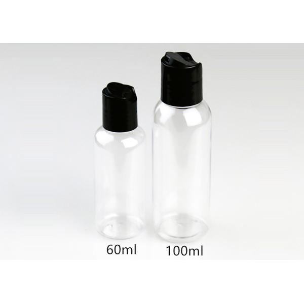 China 60ml / 100ml Clear PET Bottle , Cosmetic Plastic Bottles With Press Cap factory