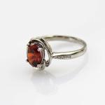 925 Sterling Silver Ring with 7mmx9mm Oval GarnetCubic Zircon for Women (R199)