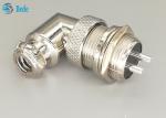 Male And Female GX16 2 Pin Aviation Connector Plug 90 Dehree Zinc Alloy Material