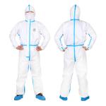 Waterproof Type 4 Disposable Coveralls Taped Disposable Coverall With Thumb Loop