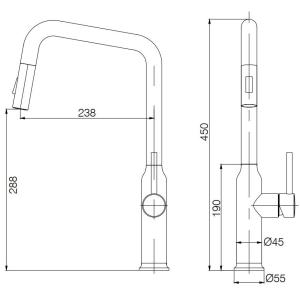 China Aerated Stream Flow High Arc Kitchen Faucet Brushed Nickel Pull Out Tap HOMEKA factory