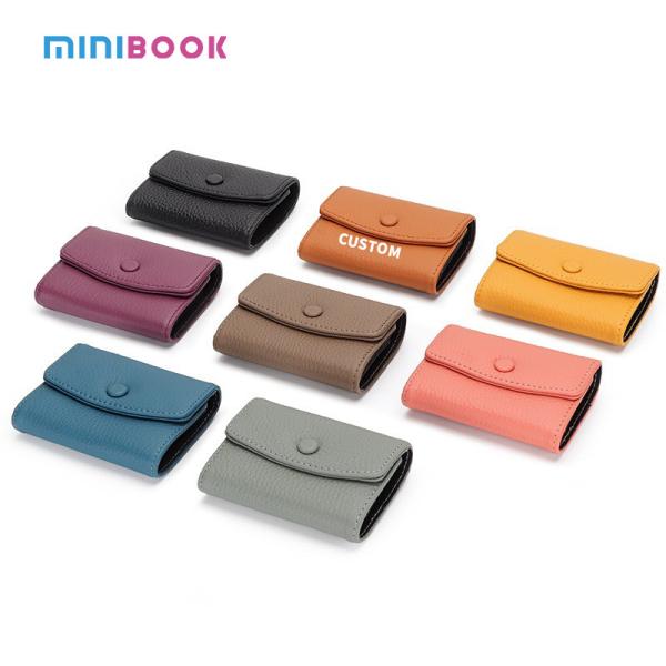 Stylish First-Layer Cowhide Short Accordion Card Holder with Genuine Leather