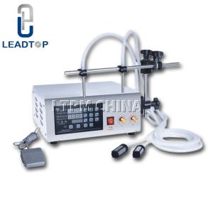 China Tin Cans 80W Liquid Filling Machine 350MM Manual Beer Bottle Filler factory