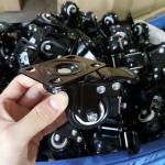 2" Black Wheel PVC Light Duty Casters Bolt Hole Swivel Head For Furniture