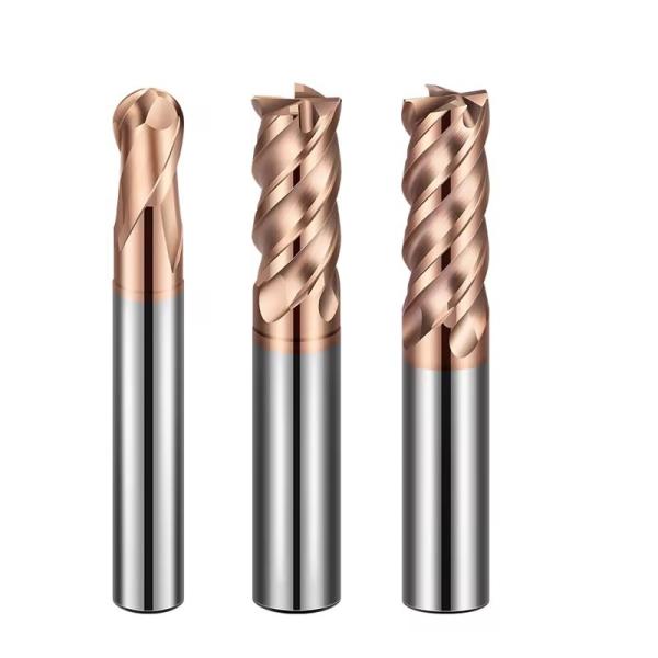 Circular Ball Head Carbide End Mill Cutter HRC55 2 Flute Ball Nose Extended CNC