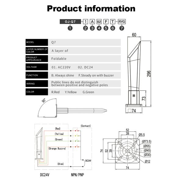 CNC LED Tower Light 12V 220V Customizable Aluminum Alloy Long Lasting 70000 Hours