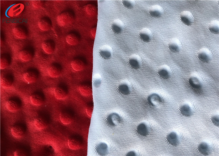 100% Polyester Minky Plush Fabric Embossed Soft Minky Dot Fabric For Baby