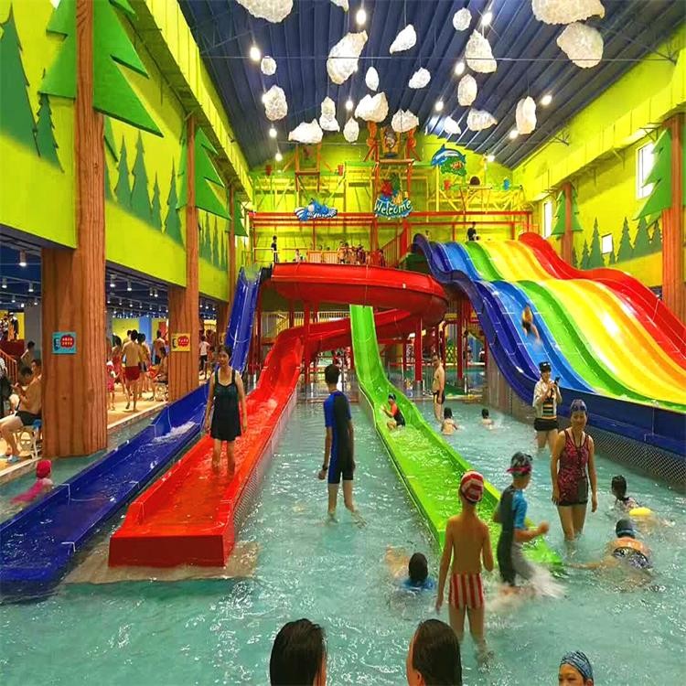 Adult Rainbow Fiberglass Water Slide For Resort Park