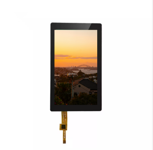 Side view of 5 inch LCD screen showing slim profile and connector interface