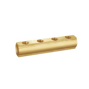 China 3/4&quot;X1/2&quot; 4 Way Brass Manifold Sand Blast 50mm Centres Distance factory