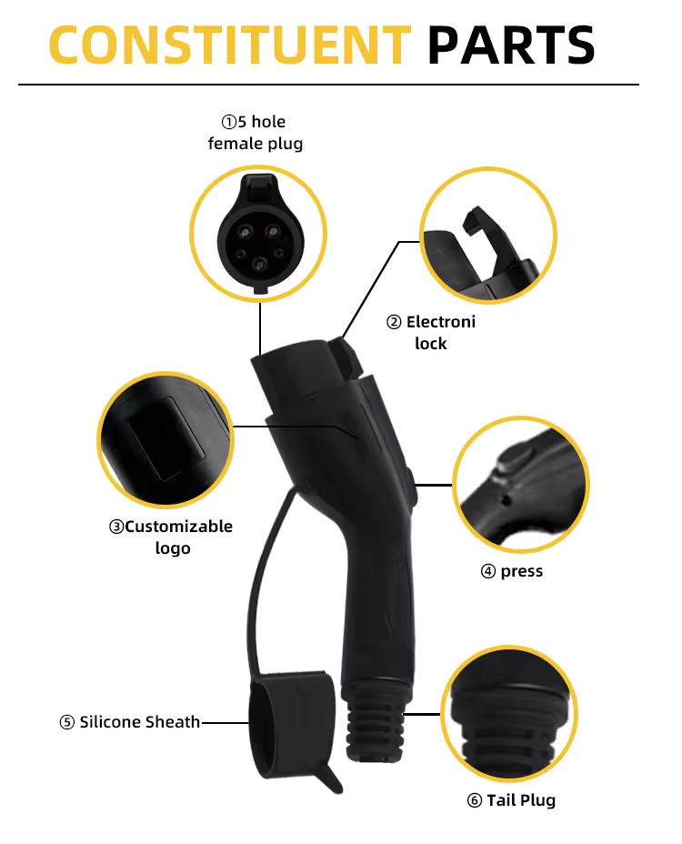 16A Output Current CE Certified Portable AC 3.5KW Fast Ev Charging Pile Type1 for Long-Lasting Charging