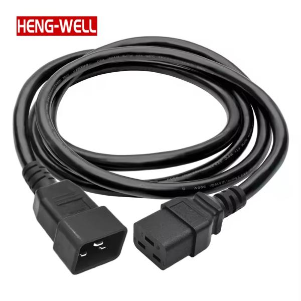 China Heavy-Duty 16A 20A 250V 2.5mm2 6 Ft (1.83 M) Power Cord for Computer C19 C20 Immersion Cooling System Male Female IEC End Type factory