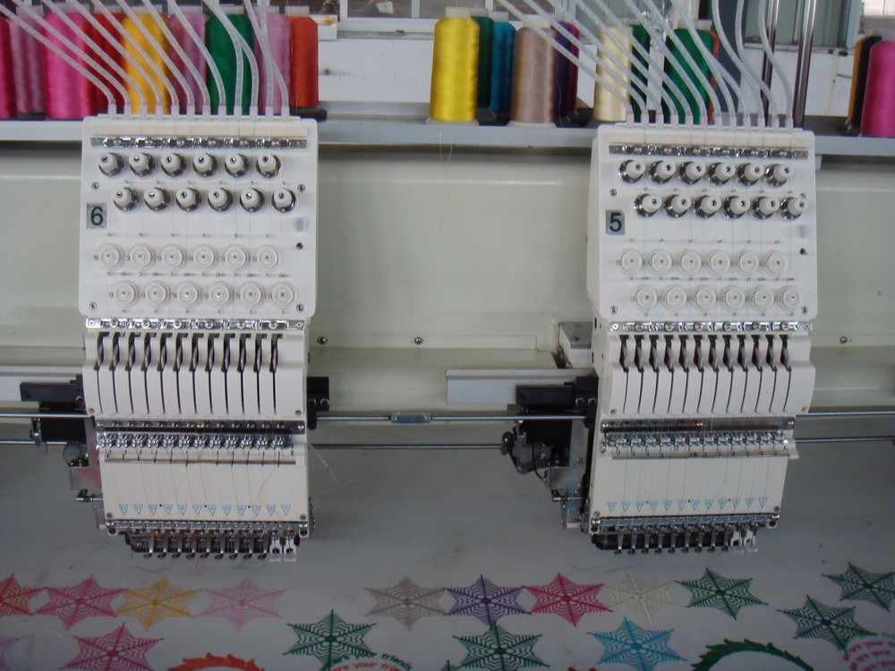 12 Heads High Speed Flat Computerized Embroidery Machine With USB Port