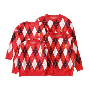 China Stylish Pullover Parent-Child Sweater with Long Sleeve and Embroidery Accents for Winter season factory