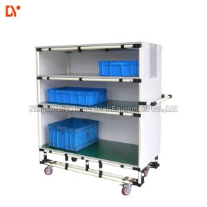 China Heavy Duty Industrial Handpush Tote Cart White Lean Pipe Trolley factory