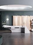White Lacquered Fiberglass Reception Desk For Hotel Lobby Beauty Salon