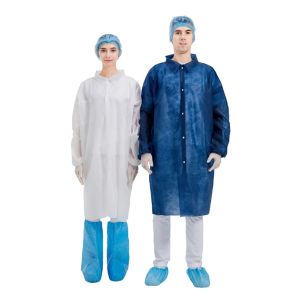CE FDA Disposable Lab Coats , Full Sleeve Disposable Medical Jacket