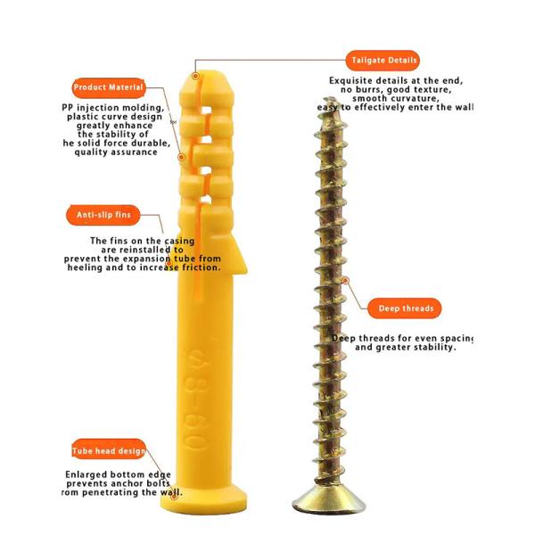 Common Standards Plastic Anchor Screw With Weather Resistance For Wall or Ceiling Fixing