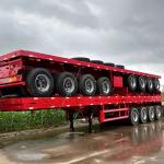 New And Used Tri-axle 40 Foot Flatbed Semi Trailer For Sale , Flat Bed Semi