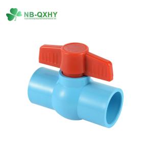 China Water Supply BS Standard Light Blue PVC Compact Ball Valve with Socket factory