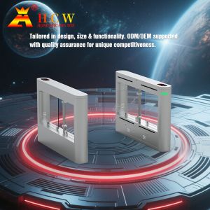 HCW CW406 Swing Barrier Turnstile Gate With 8 Pairs Infrared Detection Sensors