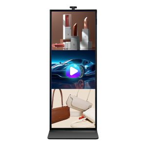 Touch Screen Wide View Angle Floor Standing Bar Screen 75 Inch With Microphone