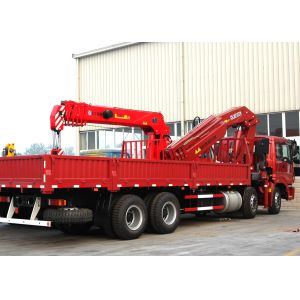 16 Ton Telescopic Boom Truck Mounted Crane With 80 L/min , Heavy Duty