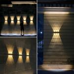 Solar Garden Lights Waterproof Upward Porch Wall Lamp with 50000 Hours Working