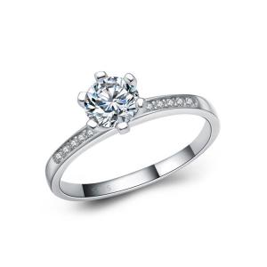 China Women Brilliant Cubic Zircon Sterling Silver Engagement Ring (RE118) factory