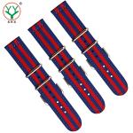 Striped 24mm Velcro Watch Strap , Nato 2 Piece Nylon Watch Strap
