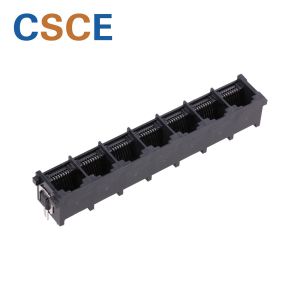 7 Ports 180 Degrees 8P8C RJ45 Multiple Port Connectors Ethernet Interface