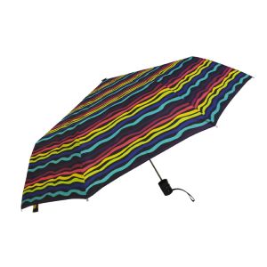 China Heat Transfer Printing Pongee 190T Folding Umbrellas With Stripe Design on sale
